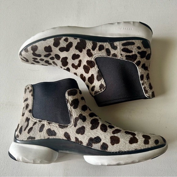 Cole Haan Sneakers Womens 9 1/2” hi top platform leopard calf hair - Picture 1 of 6